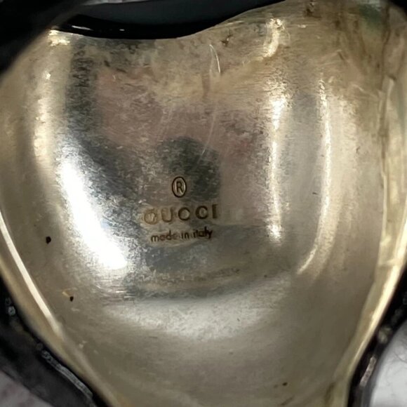 GUCCI Anger Forest Wolf Head Accessories Ring Black/Silver - Picture 12 of 13